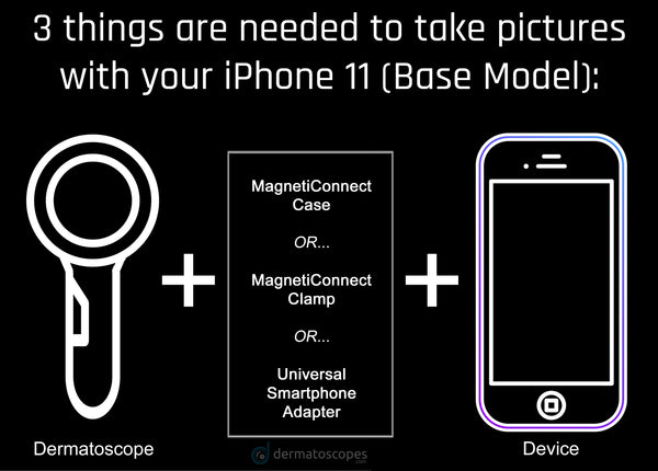 Take dermoscopy photos with iPhone 11 (Base model)
