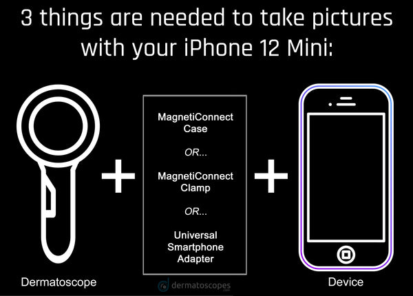 Take dermoscopy photos with your iPhone 12 Mini