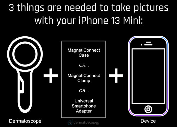 Take dermoscopy photos with your iPhone 13 Mini