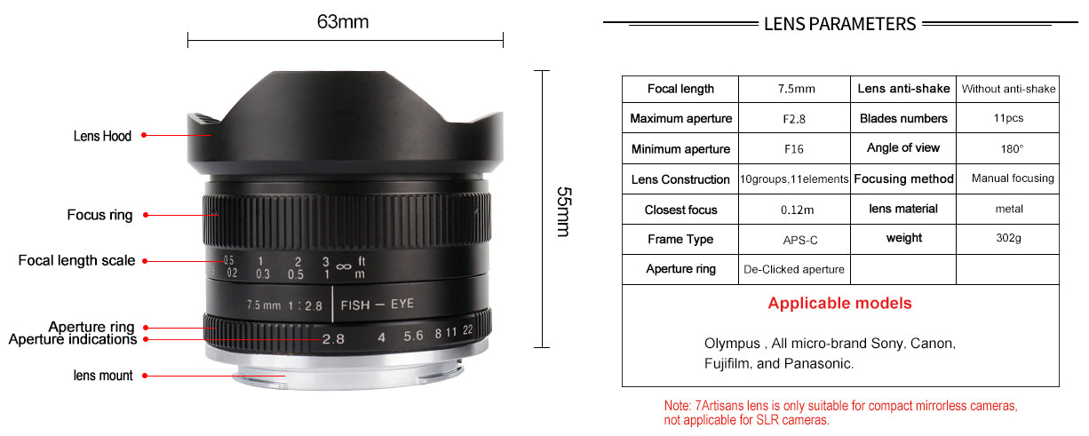 7artisans 7.5mm fish eye lens