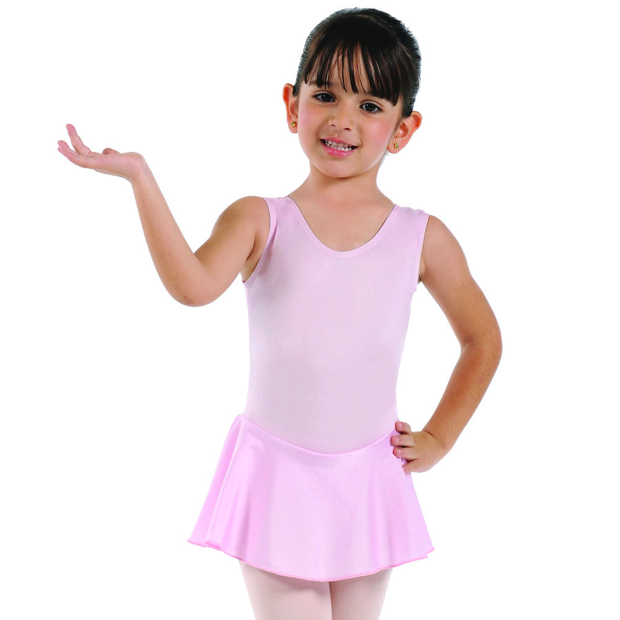 Malla de ballet Lavanda infantil iniciación para niña con tirante ancho.