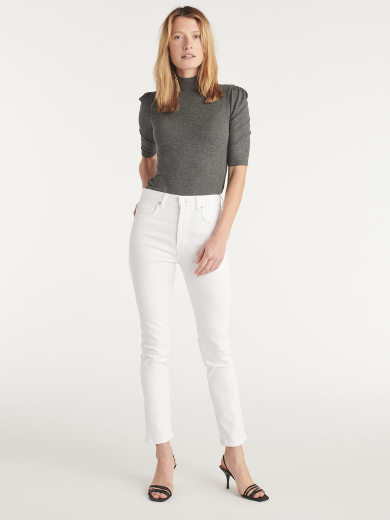 Icon - White Vintage Slime Straight Leg Jeans – CQY Denim