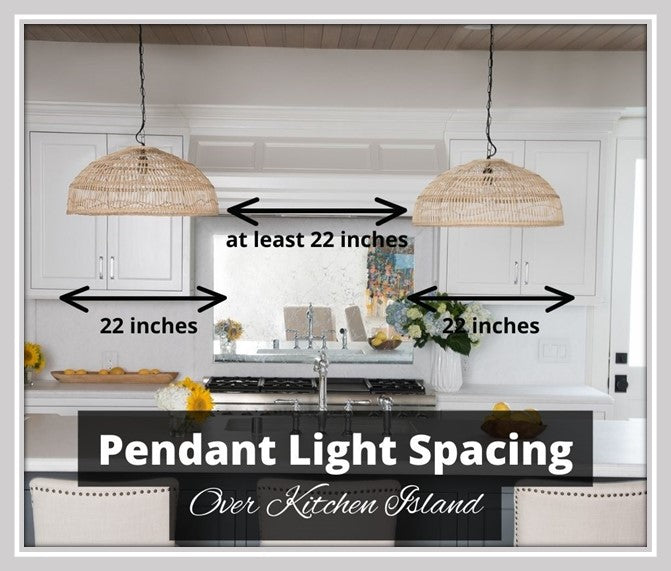 distance from island to pendant light