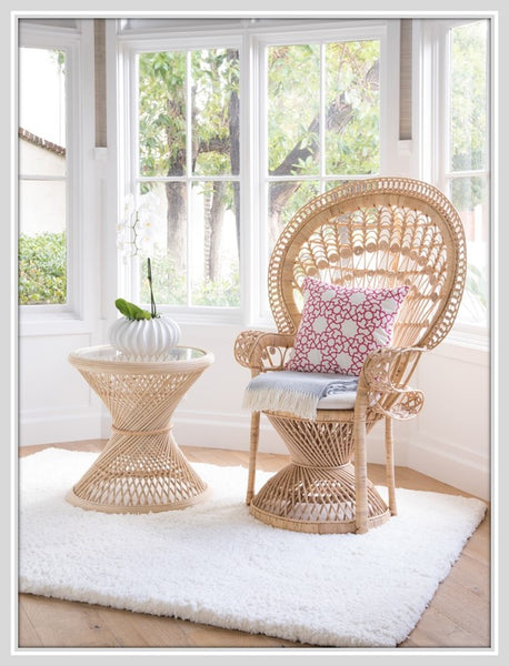 Rattan chair and side table