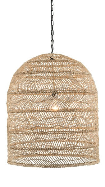 white wicker hanging lamp