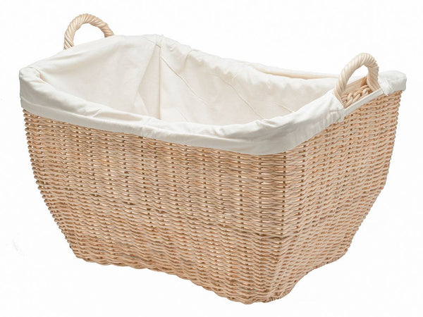 grey wicker laundry basket