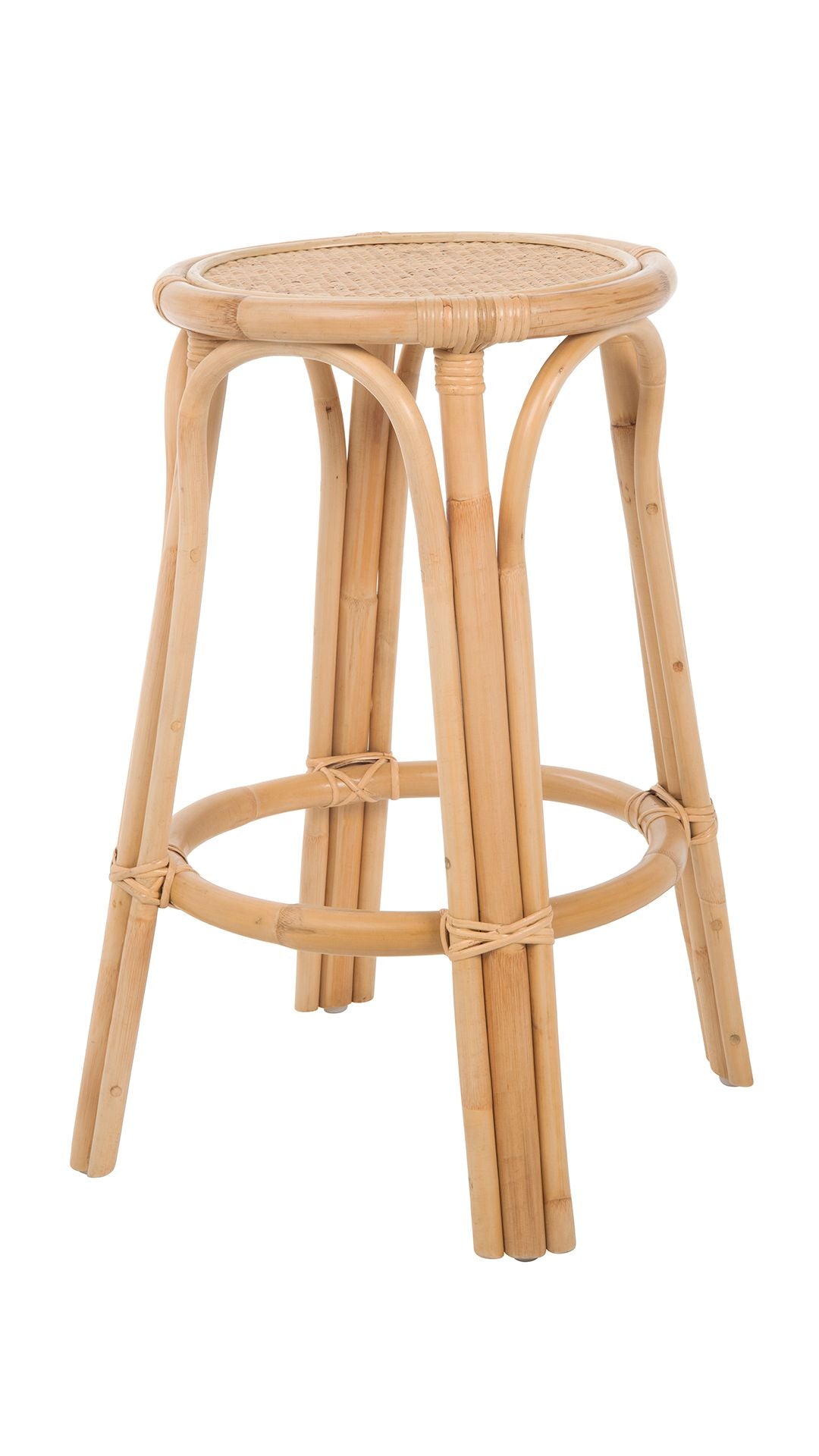 rattan backless stool