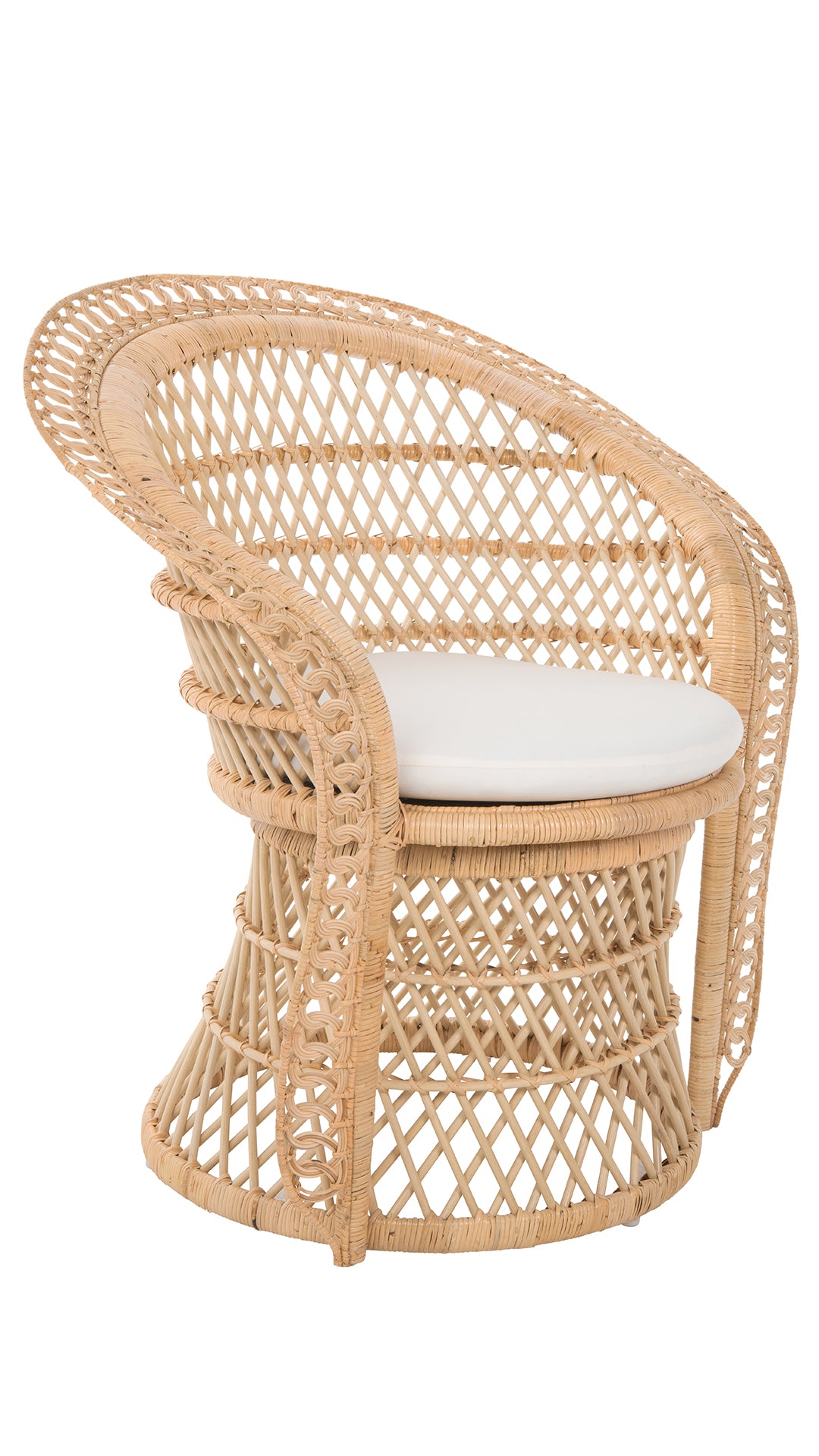 peacock rattan dining armchair or lounge chair natural