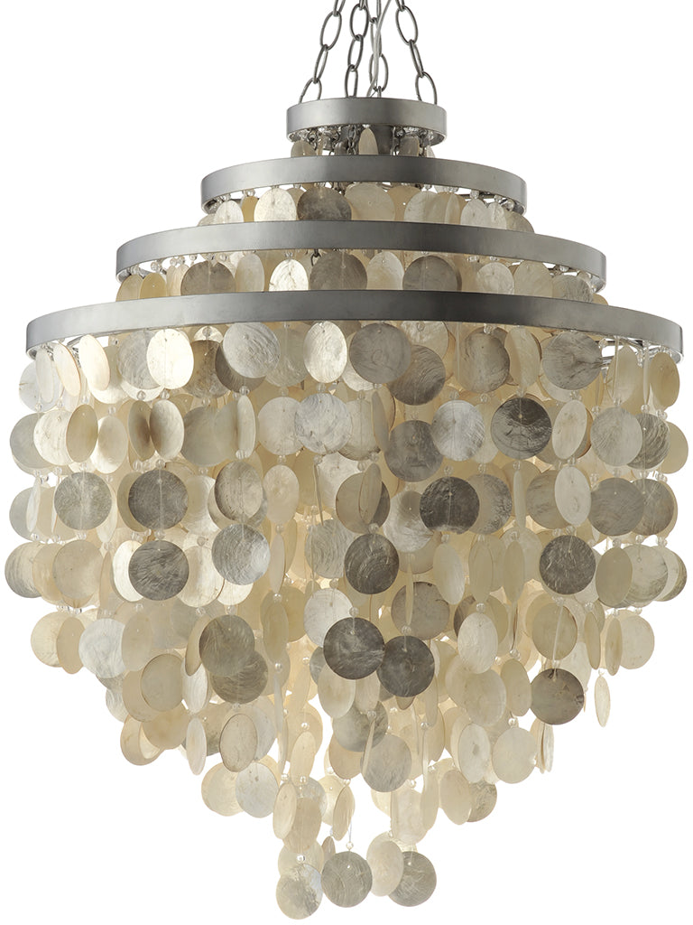 colored capiz shell chandelier