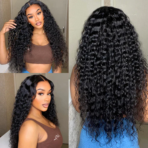 Deep Curl 13x4 Frontal Lace Wig Middle Part