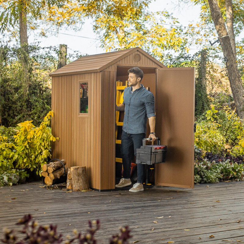 keter darwin 6 x 4 outdoor garden waterproof shed — the