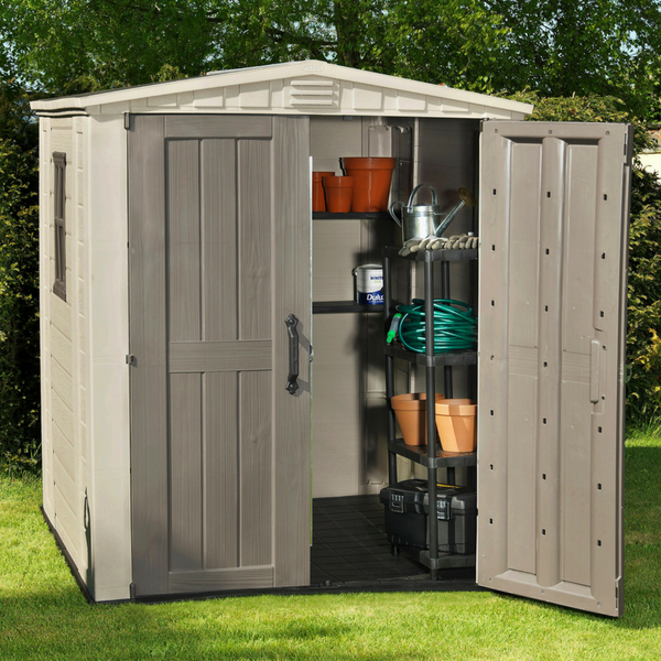 KETER GARDEN STORAGE SHEDS - all-weather resin 