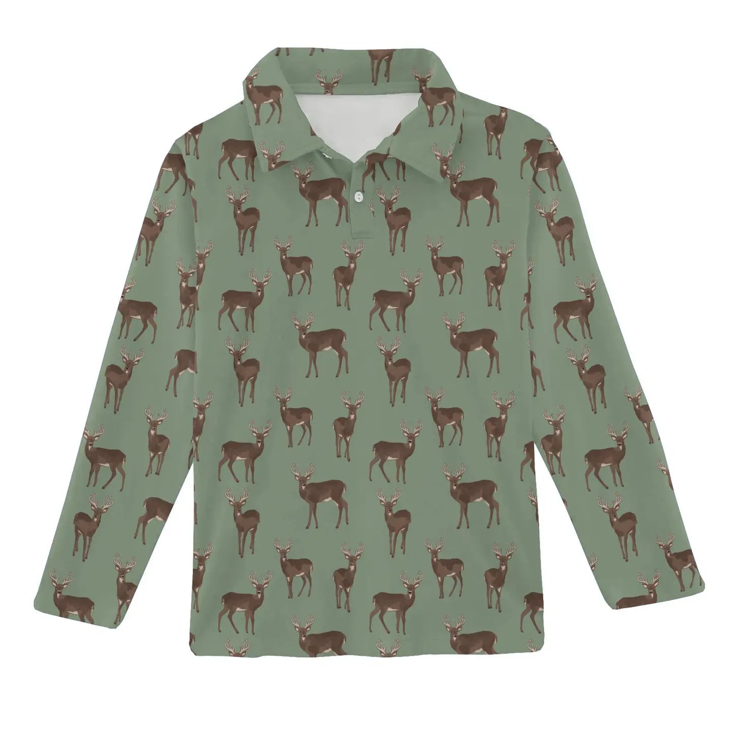 Goosies Deer Long Sleeve Polo Shirt