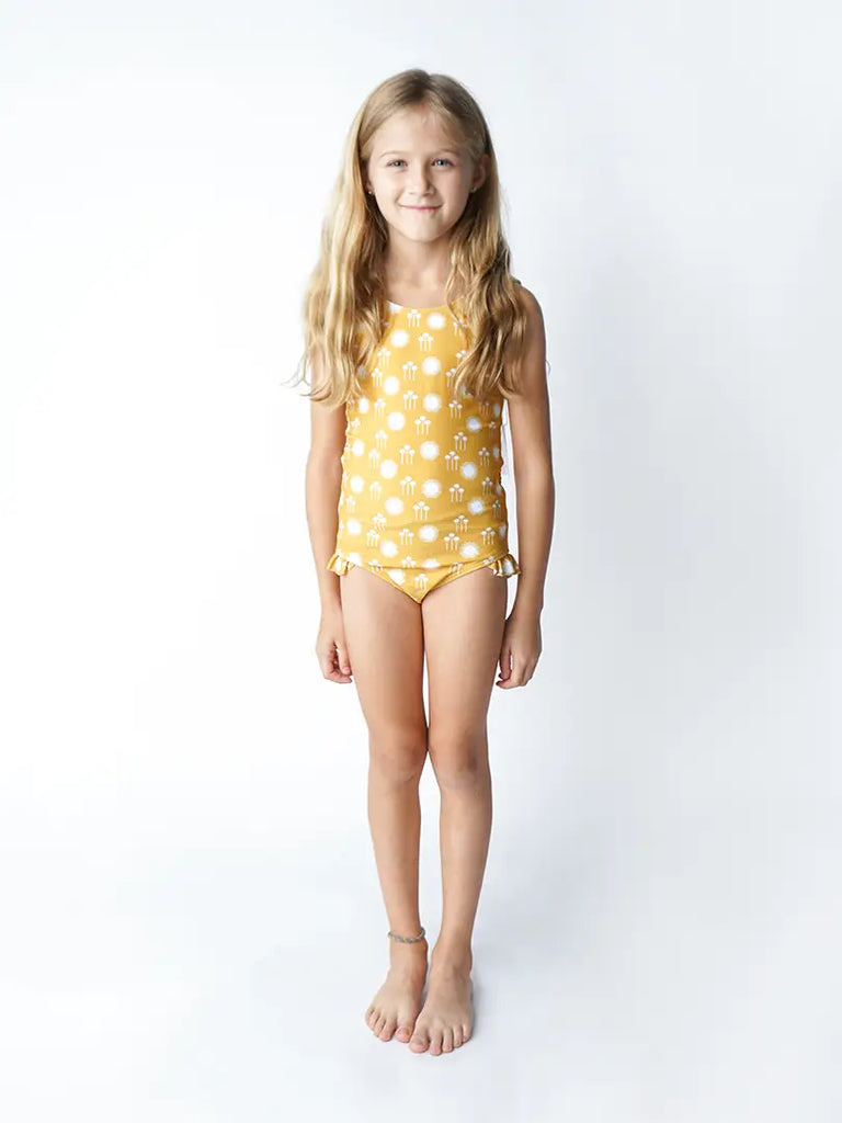 Manatee Ruffle Leg One Piece Girls Swimsuit – Emerson and Friends