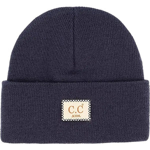C.C. Kids Suede Ribbed Patch Solid Beanies - Max Mamas