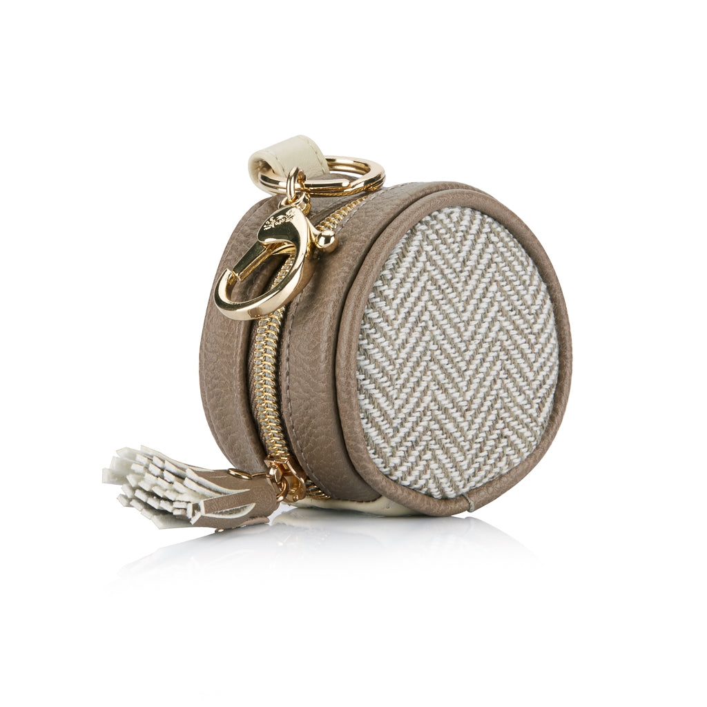 Itzy Ritzy Mini Wallet Card Holder & Key Chain Charm - Taupe