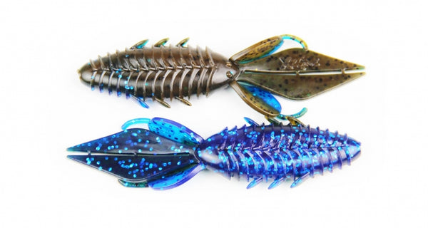 x Zone Lures Adrenaline Craw Green Pumpkin Blue Flake / 4.25