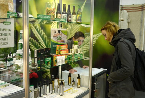 Woman shopping for cannabis products