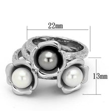 Load image into Gallery viewer, TK1449 - High polished (no plating) Stainless Steel Ring with Synthetic Pearl in Multi Color