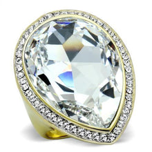 Load image into Gallery viewer, TK1905 - Two-Tone IP Gold (Ion Plating) Stainless Steel Ring with Top Grade Crystal  in Clear