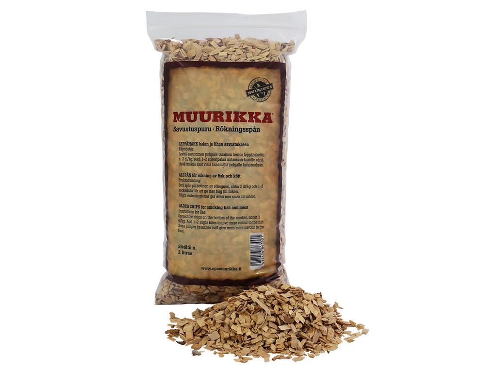 Se Muurikka Smoking Chips Of Alder, 2l./330gr. - Stk. - Str. 2 L / 330g - Køkkenredskaber hos RejseGear.dk