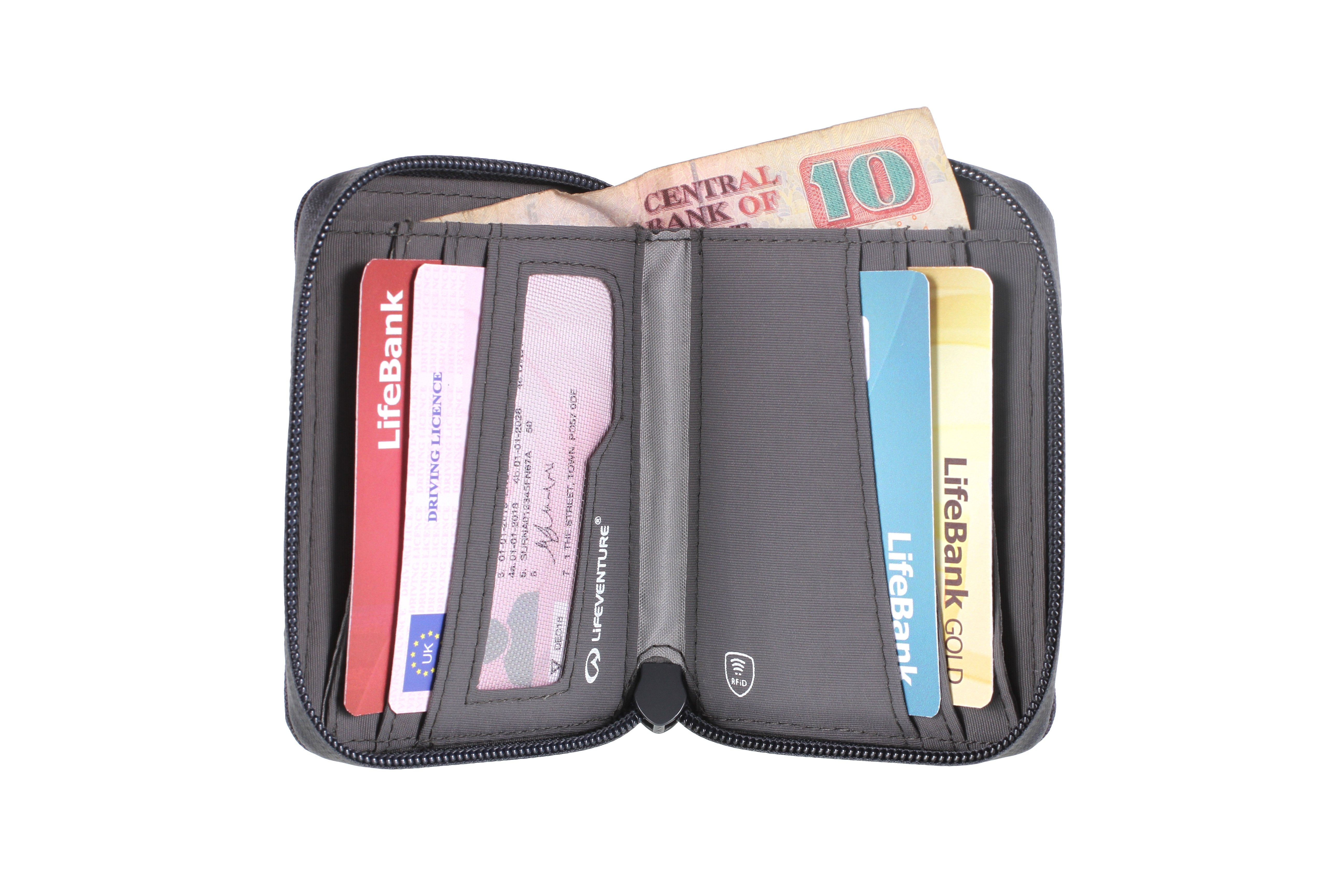 Se Lifeventure Rfid Bi-fold Wallet, Recycled, Grey - Pung hos RejseGear.dk