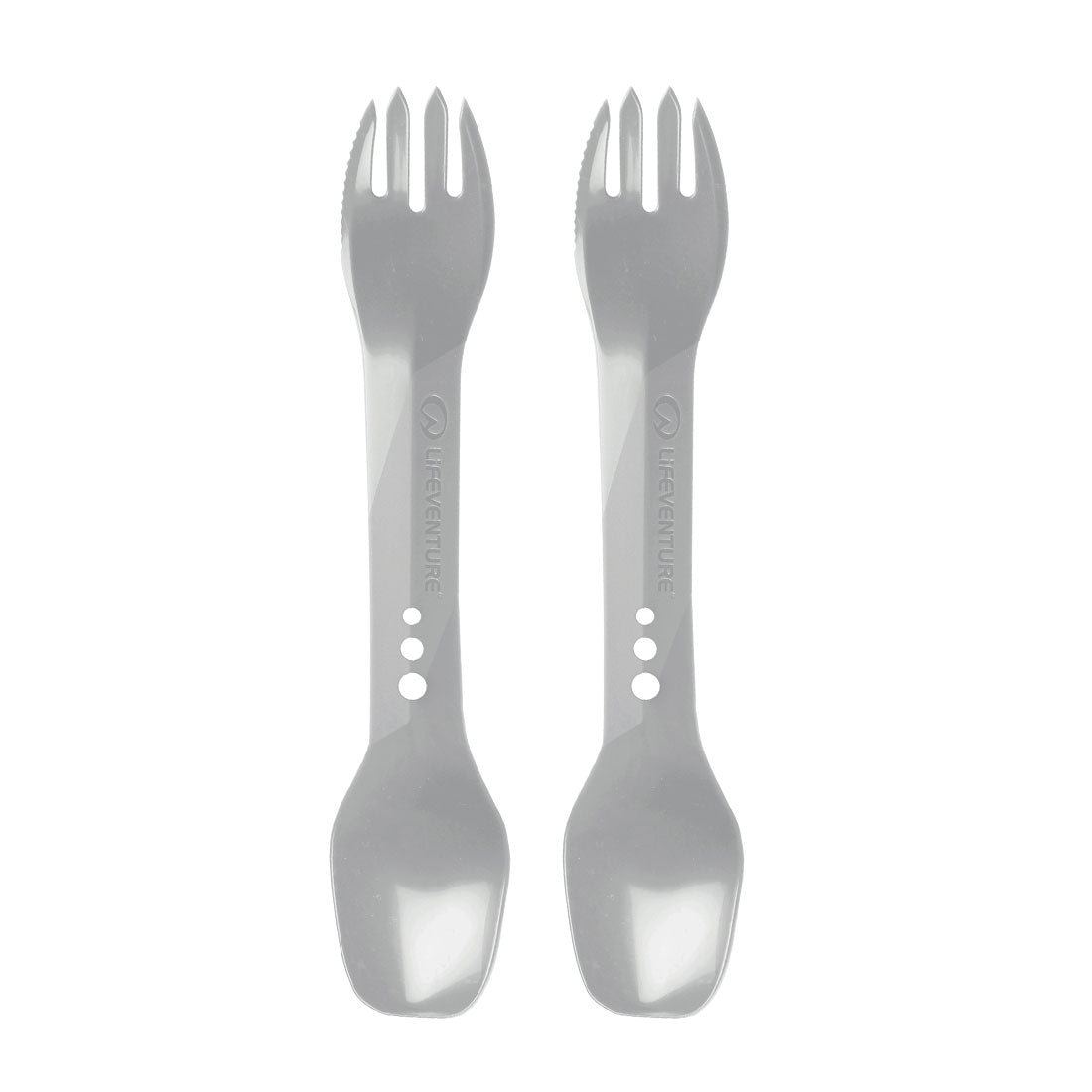 Se Lifeventure Ellipse Spork, 2-pack, Light Grey - Bestik hos RejseGear.dk