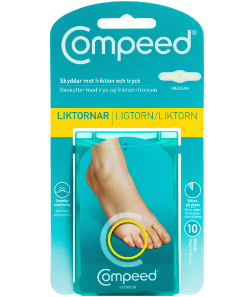 Se Compeed Ligtorn Plaster - Medium (10 stk) hos RejseGear.dk