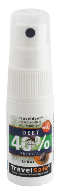 Se TravelSafe Mini TravelDEET 40% 15ml Myggespray hos RejseGear.dk