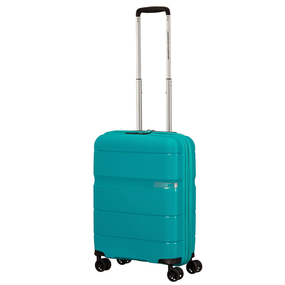 Se American Tourister Linex Spinner Blå Kuffert - Kabine - 55 cm hos RejseGear.dk