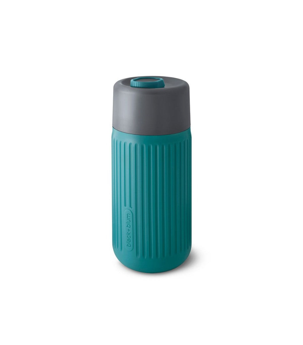 Se Black + Blum Travel Cup Glass - Grey/Ocean - Str. 340ml - Termokrus hos RejseGear.dk