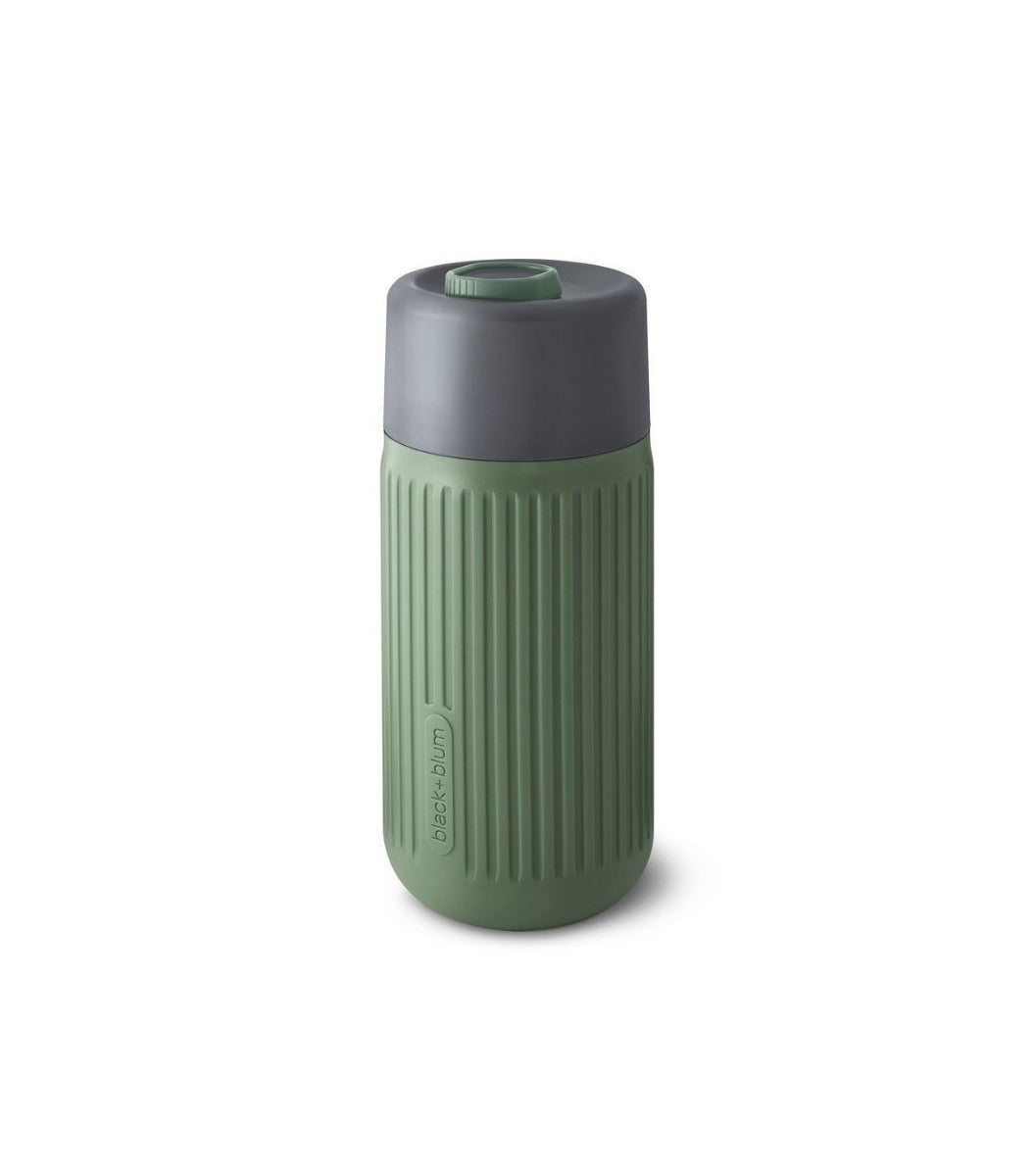 Se Black + Blum Travel Cup Glass - Grey/Olive - Str. 340ml - Termokrus hos RejseGear.dk