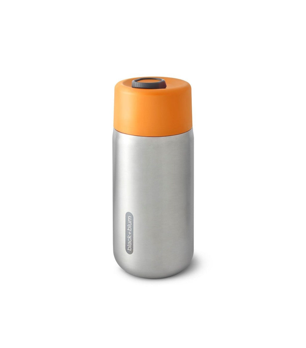 Se Black + Blum Insulated Travel Cup Stainless Steel 340 - Silver/Orange - Str. 340ml - Termokrus hos RejseGear.dk