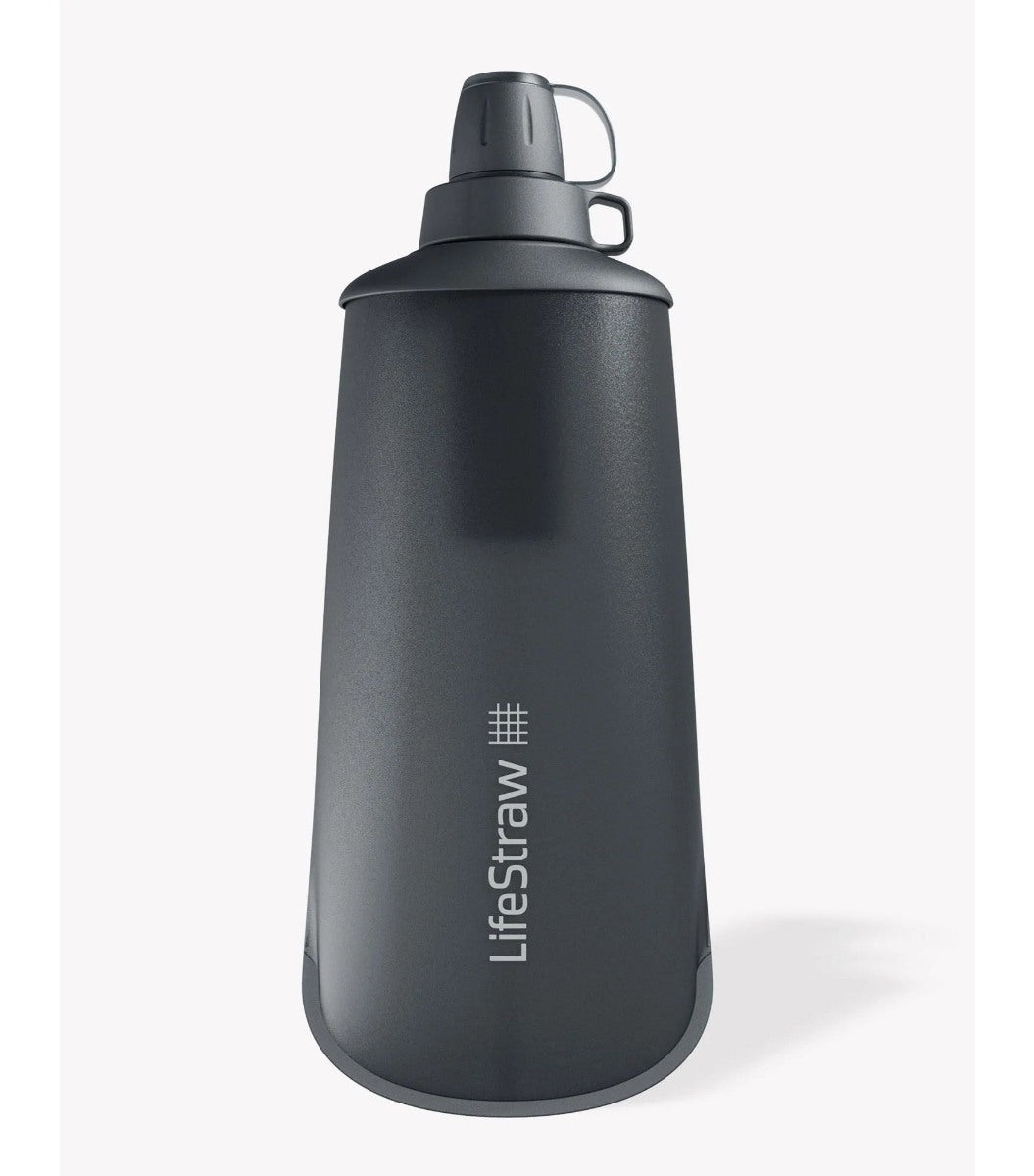 Se LifeStraw Peak Squeeze Bottle 1L - Dark Gray - Str. 1L - Vandfilter hos RejseGear.dk