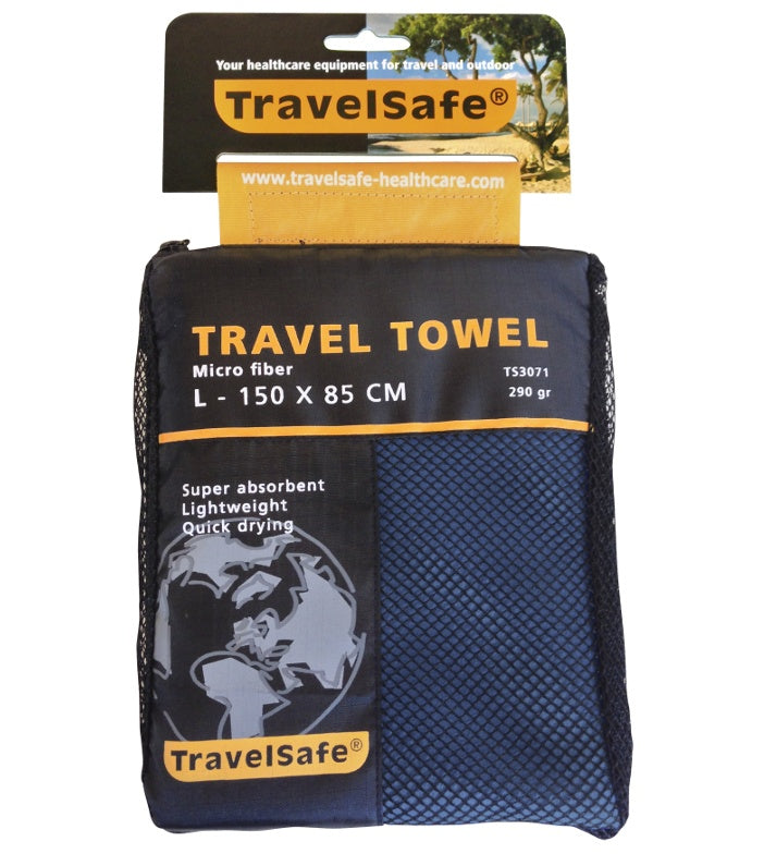 Se TravelSafe Traveltowel Microsoft L - Rejsehåndklæde 150X85 Cm - Blå hos RejseGear.dk