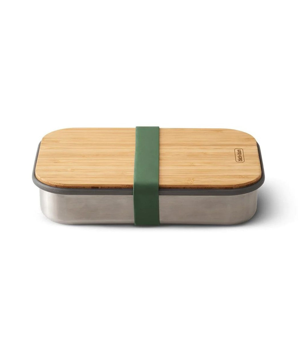 Se Black + Blum Stainless Steel Sandwich Box Small - Olive - Str. 900ml - Madkasse hos RejseGear.dk