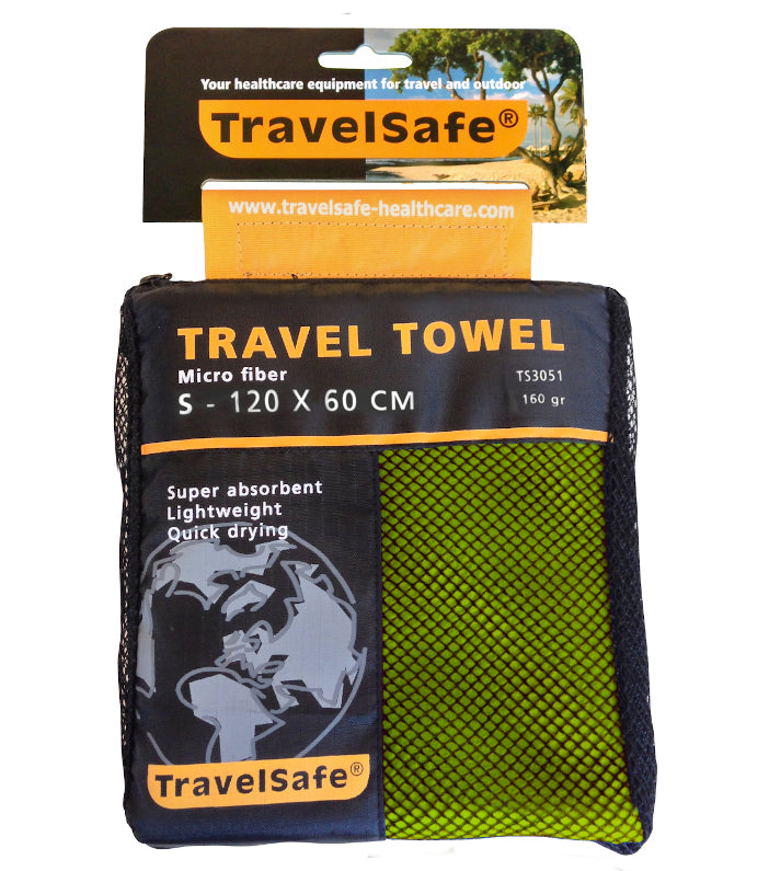 Se TravelSafe TravelTowel S 60x120 Lime green Rejsehåndklæde hos RejseGear.dk
