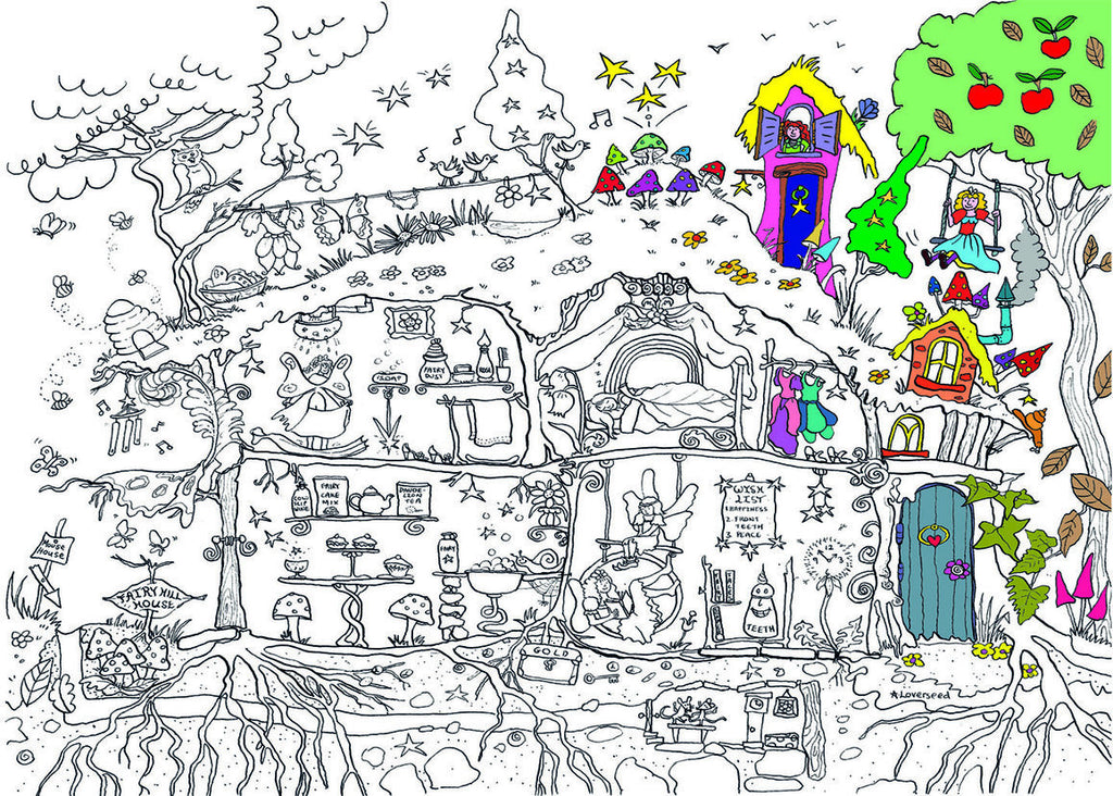 Fairy House Colouring Poster – ReallyGiantPosters.com