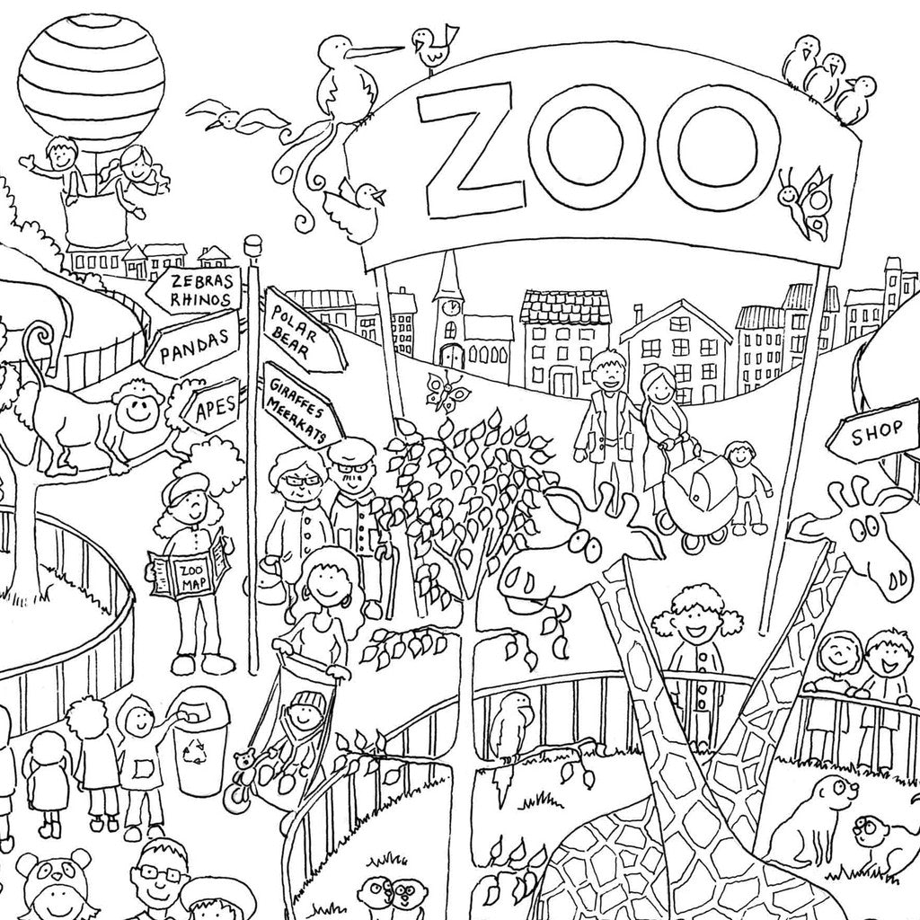 Zoo Colouring in Poster – ReallyGiantPosters.com