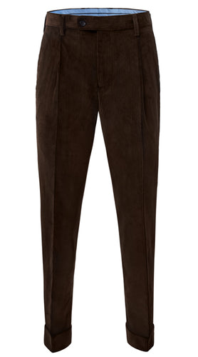 Berwich Single Pleat Corduroy Trousers / Moro – Vaatturiliike Sauma Oy