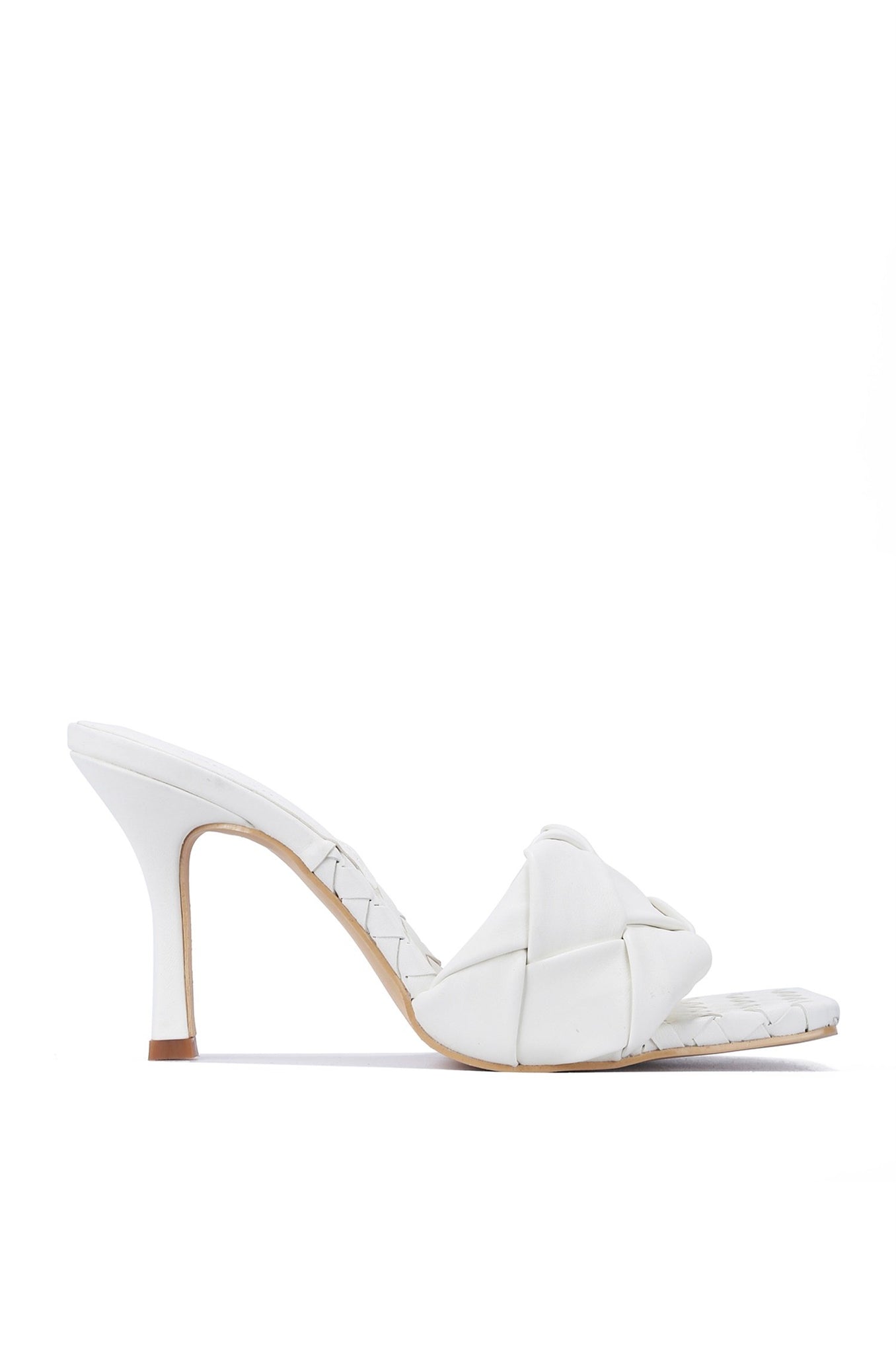 white open toe mule