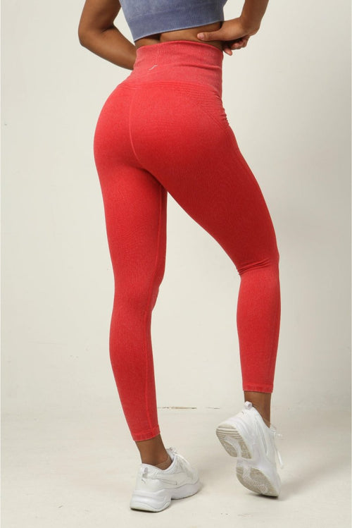 ALPHALETE Revival Leggings Coral Red high waisted Sz XS