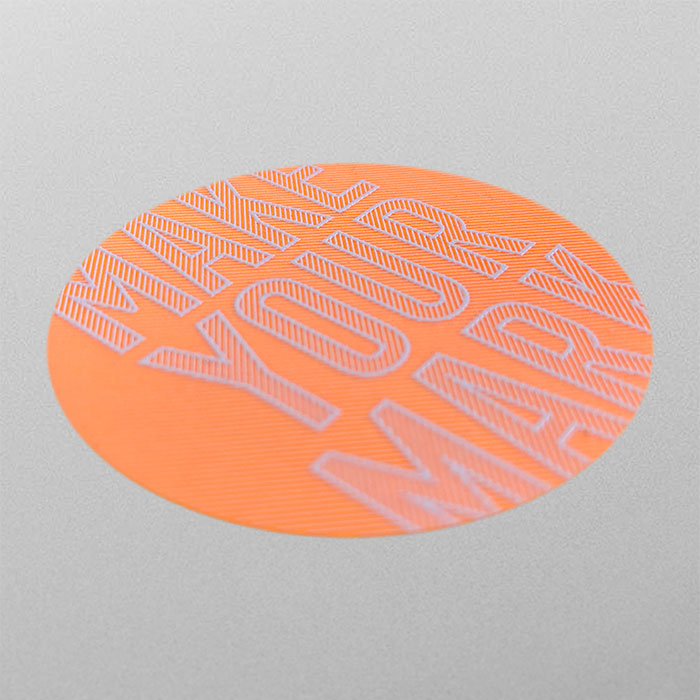 neon orange "make your mark" macbook sticker