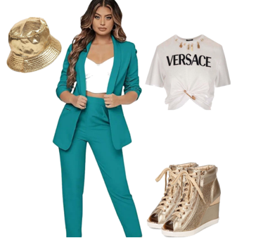 Trouser Suits for Today’s Woman- T-shirt with Suit Look