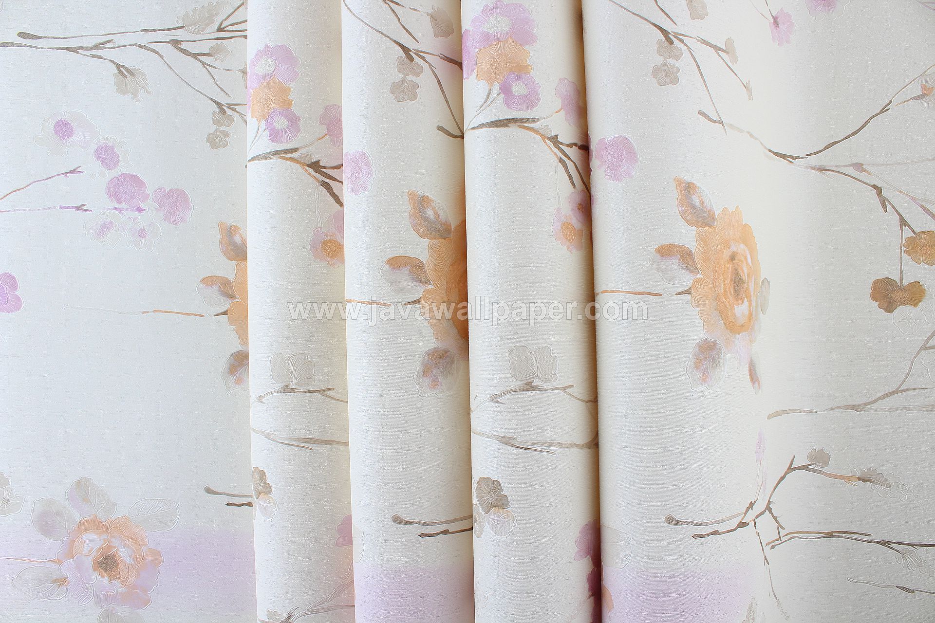  Wallpaper  Dinding  Bunga Putih  Peach Ungu  CL D2819 2 Java 