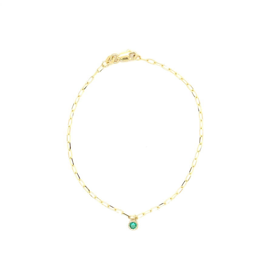 Personalized Classic 1 Letter & 1 Birthstone Bracelet in 14k Gold