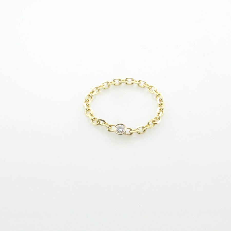 simple cable chain ring in 14k gold