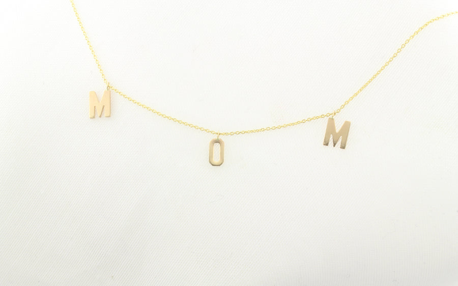 14K Gold Three Initial Letter Bracelet