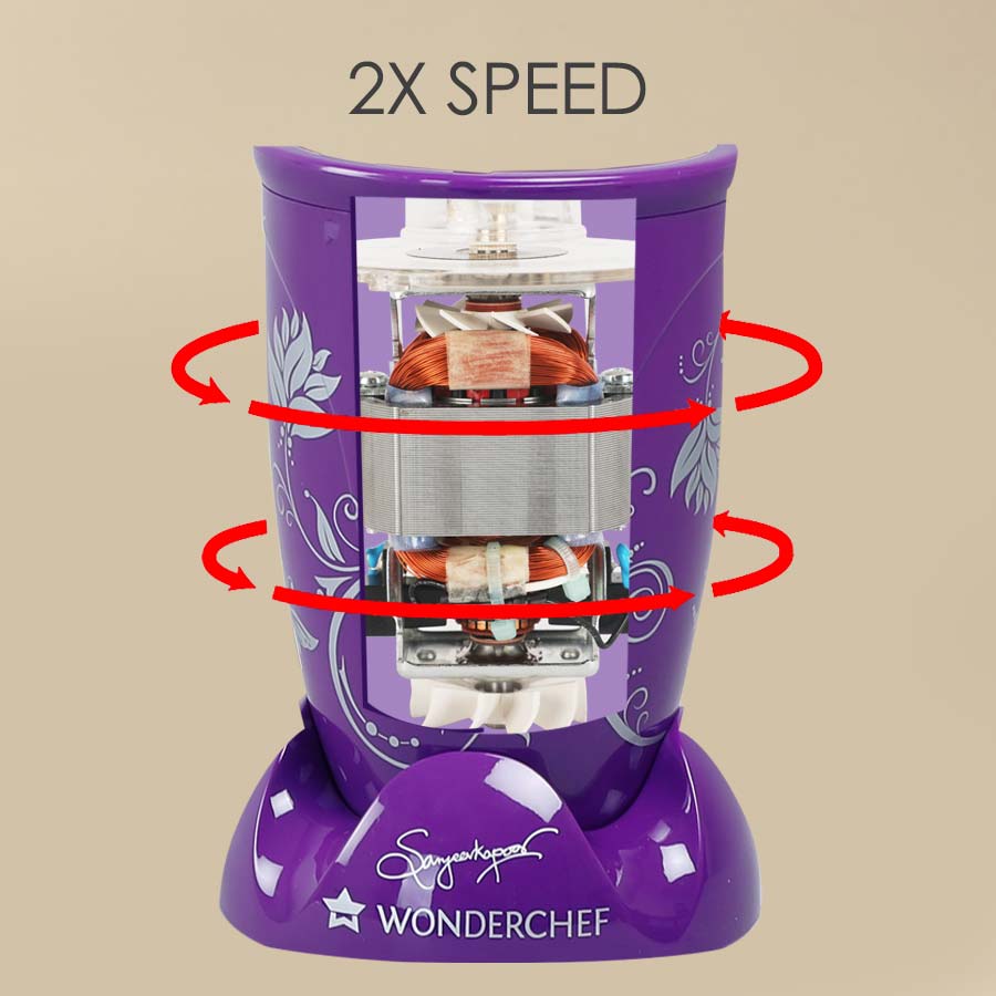 Nutri-blend, 400W, 22000 RPM Mixer-Grinder, Blender, SS Blades, 2 unbreakable Jars, 2 Years warranty, Purple with Serving Glass Set, Online Recipe Book By Chef Sanjeev Kapoor