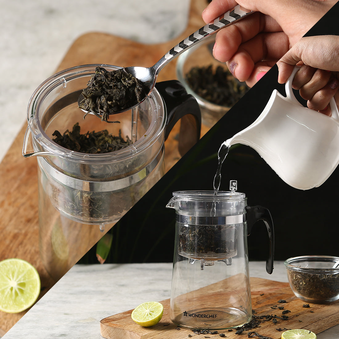 Misaki Tea Infuser, Borosilicate glass, Stainless Steel infuser, Perfect Green Tea
